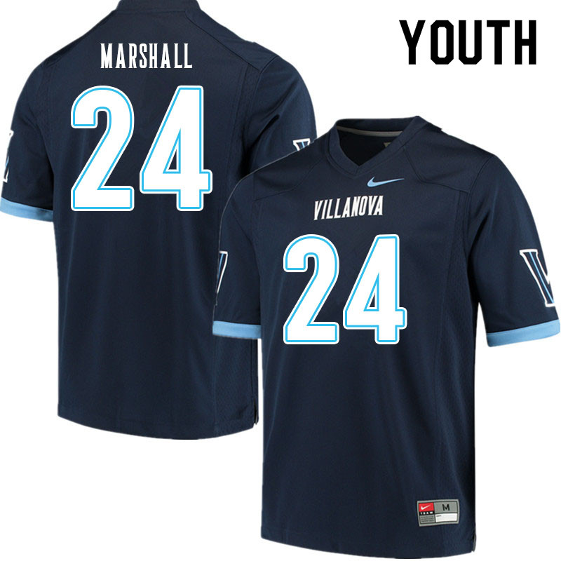 Youth #24 Devon Marshall Villanova Wildcats College Football Jerseys Sale-Navy